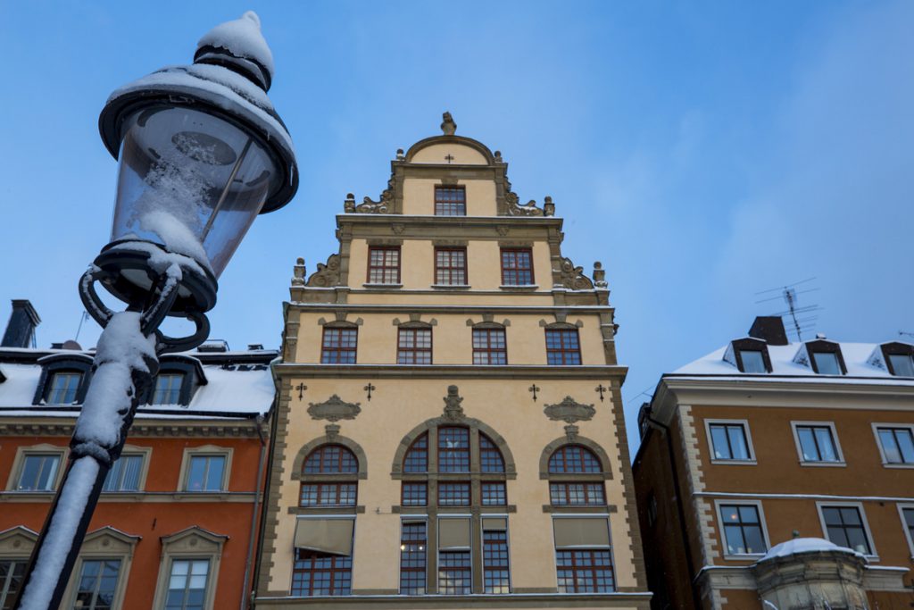 Sned gatlykta vid Kornhamnstorg vid Gamla Stan