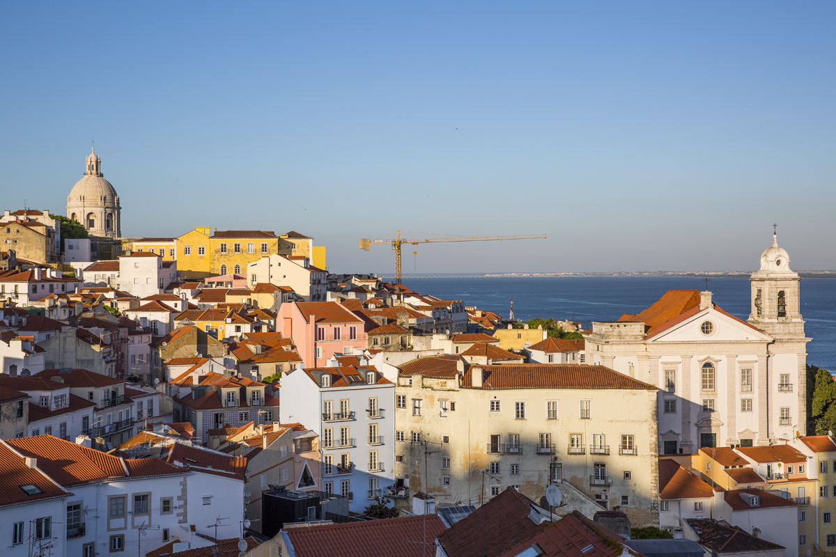 Beautifull view over Lisbon in sunset