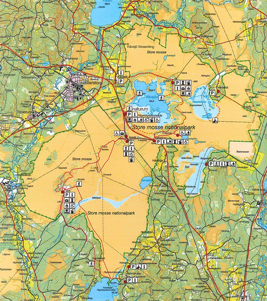 Karta över Store Mosse Nationalpark